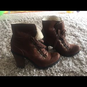 Brown winter warm booties